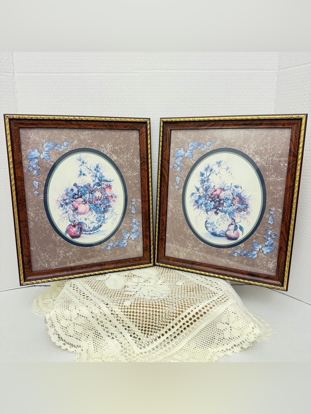 Vintage 1996 Homco Framed Fruit Prints by F. Buckley